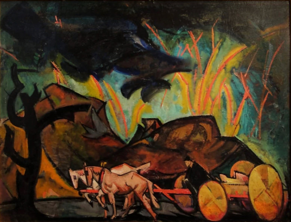 Cart with Horse and Rider by William Sommer